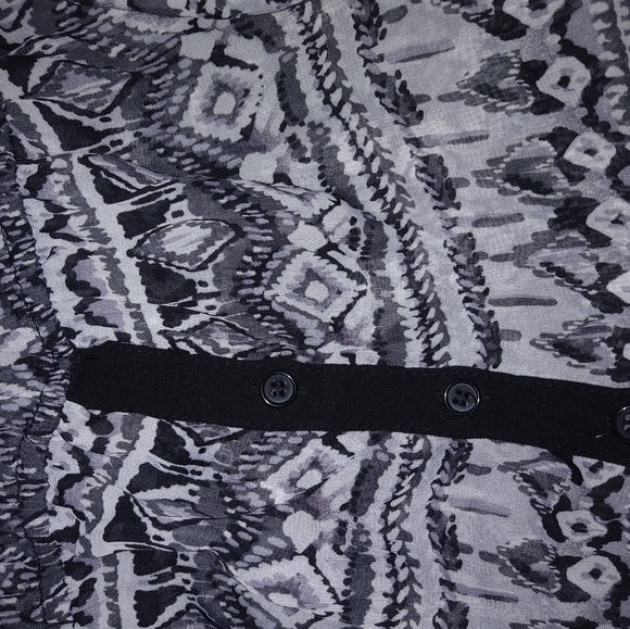 NoBo L 11/13 Black White Sheer Tunic Top - Picture 4 of 5